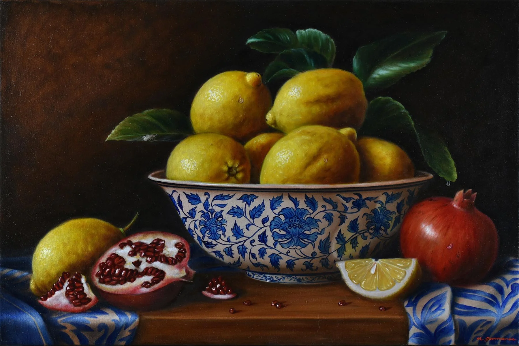 Bowl of Lemons and Pomegranates
oil on canvas
40 x 60 cm