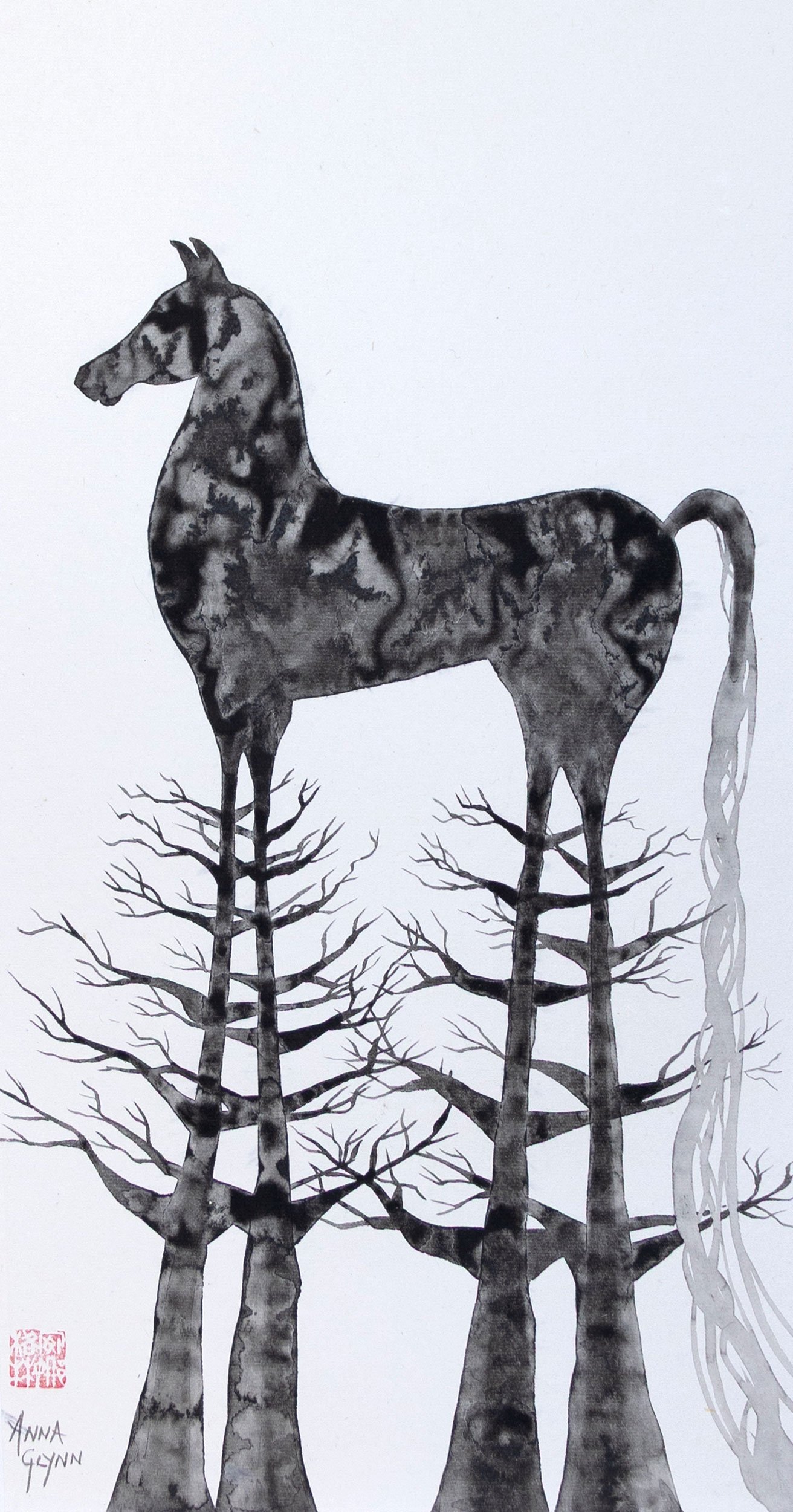 Black Forest Horse
Ink on xuan paper
50 x 25 cm / 129 x 32 cm scroll
$6,500