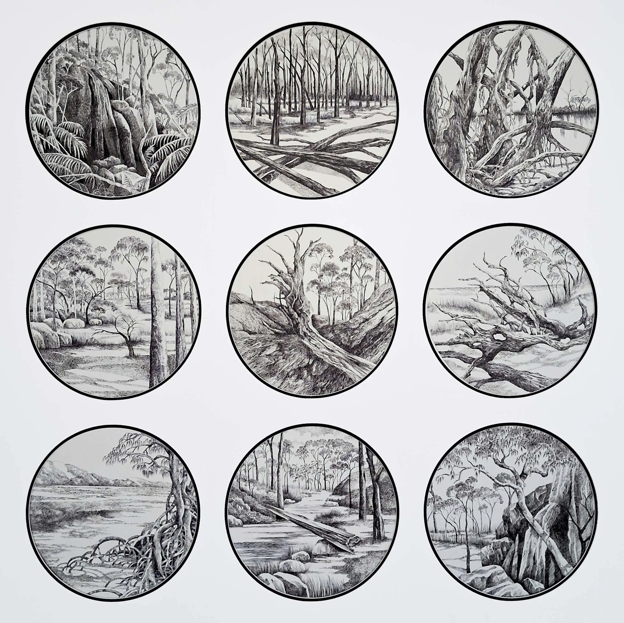Tree Habitats
ink pen on watercolour paper
90 x 90cm
$ 5,000