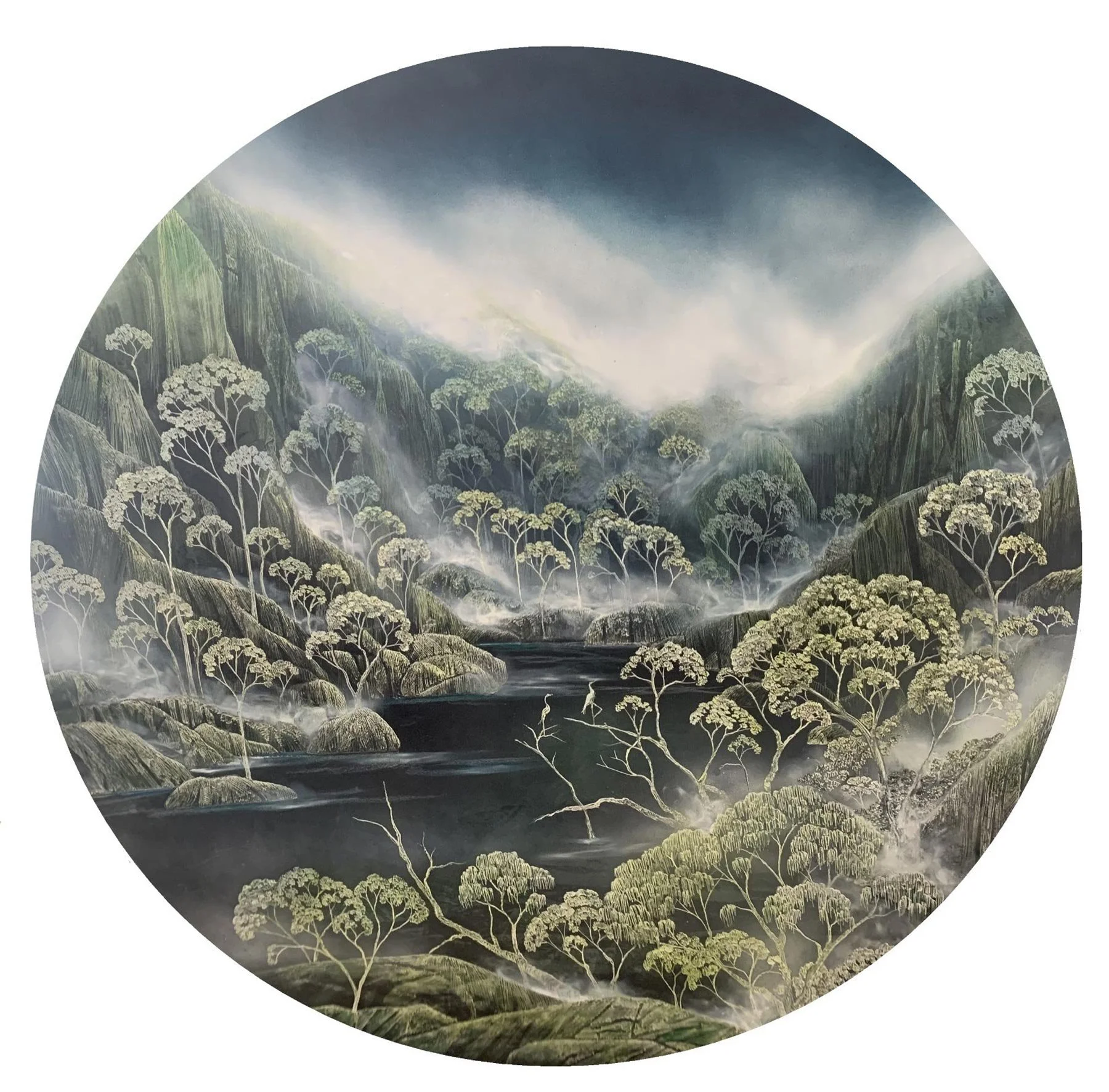 Balancing Act
ink, acrylic, soldering iron on board
100 cm diameter