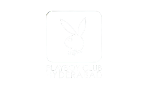 Playboy Club Hyderabad logo featuring the Playboy bunny and text.