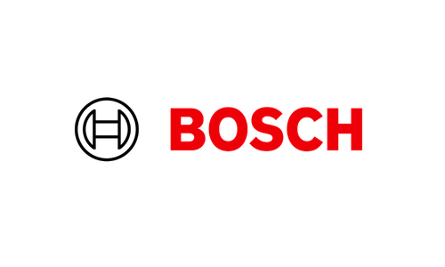 Bosch logo in red letters on a black background.