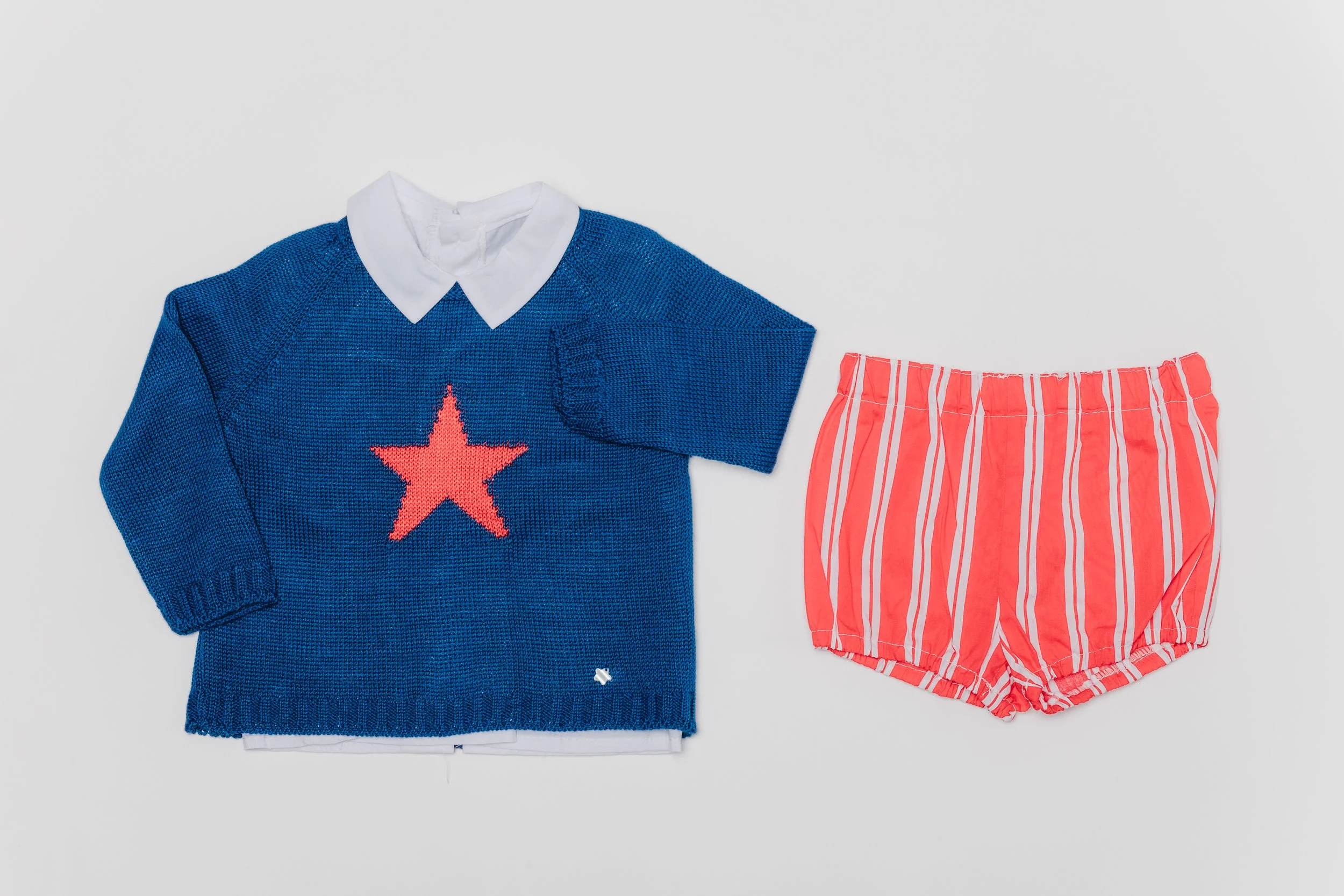 Conjunto corto rojo/azul estrella