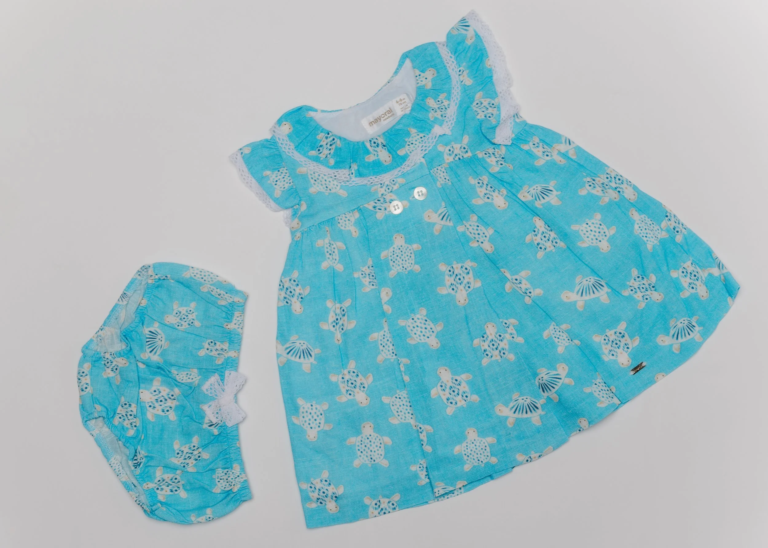 Vestido azul tortugas