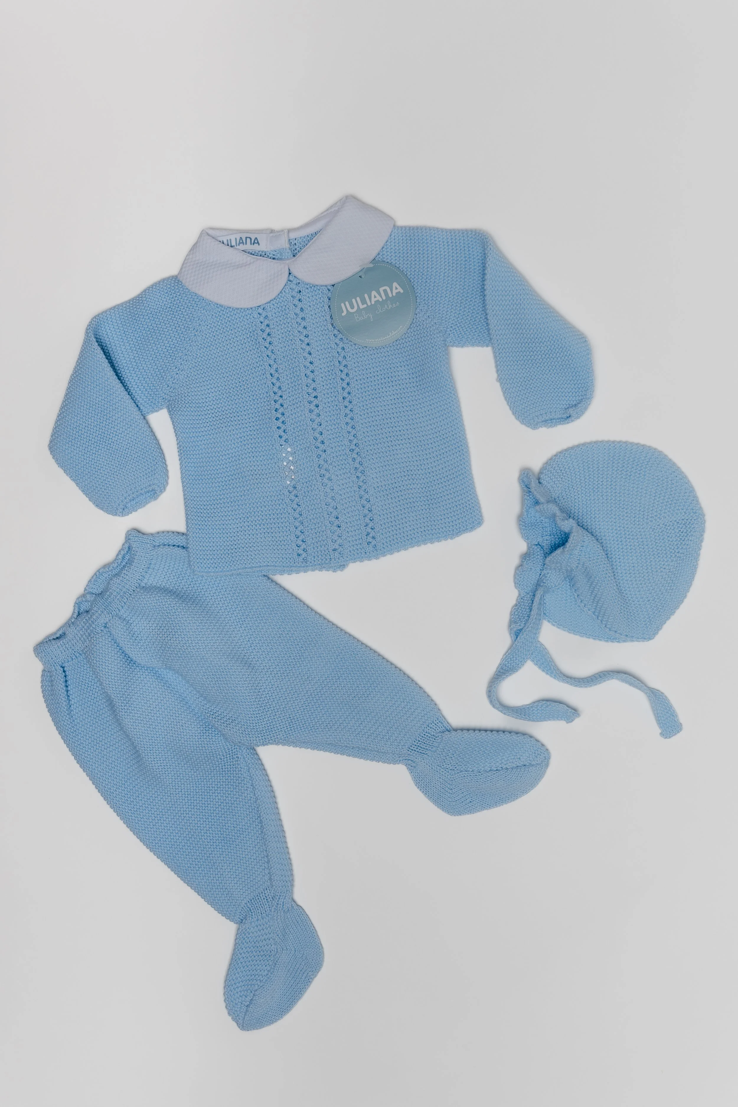 Completo largo azul celeste cuello