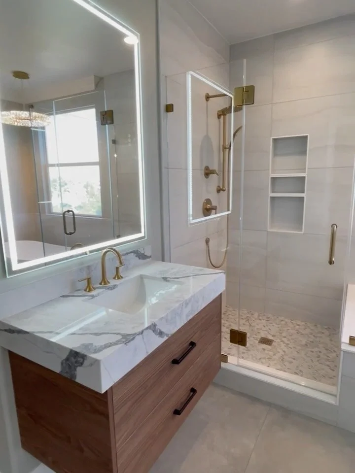 This client gave me total creative freedom to renovate her master bath. A designer&rsquo;s main role is to learn exactly what makes their client happy. But when the client puts full trust and liberty into your hands to re-invent their home, it&rsquo;