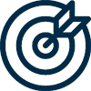 A target with an arrow hitting the bullseye.