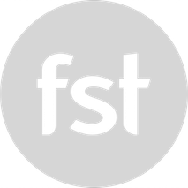 fst logo on a black background.