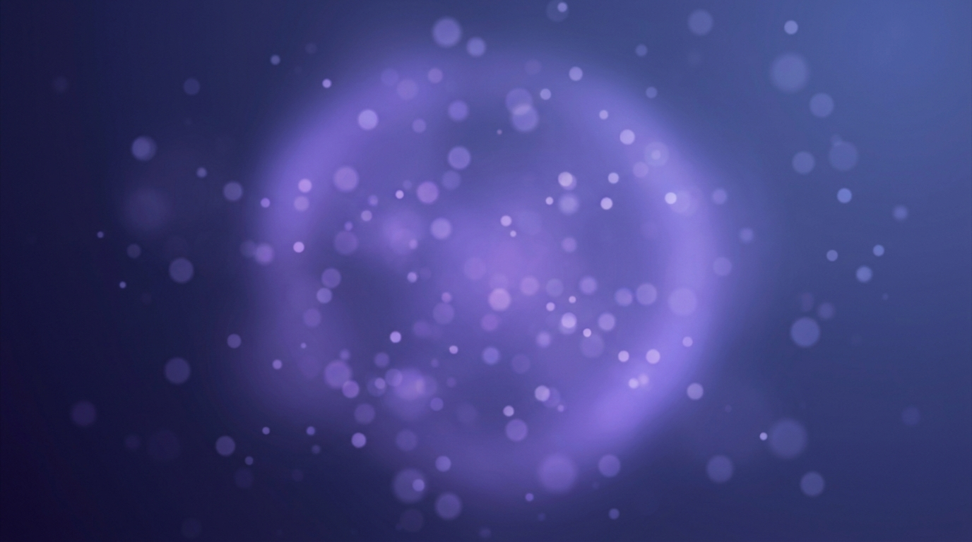 Abstract background of purple and blue bokeh lights swirling in a spiral pattern.