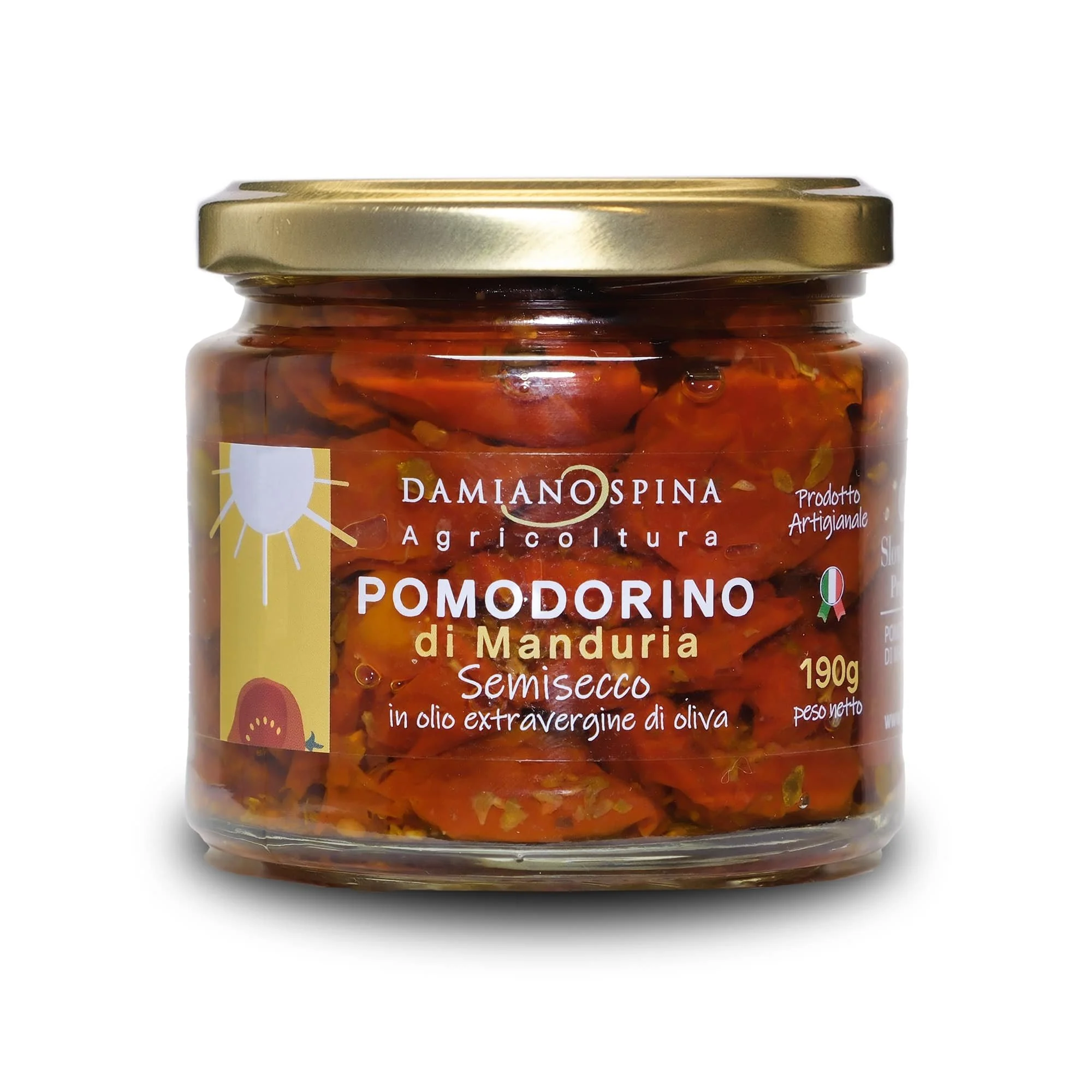 Pomodorino di Manduria semisecco in olio extra vergine di olivaPresidio Slow Food 190 g