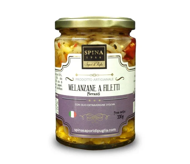 Melanzane a filetti con peperoncino con olio evo 330 g