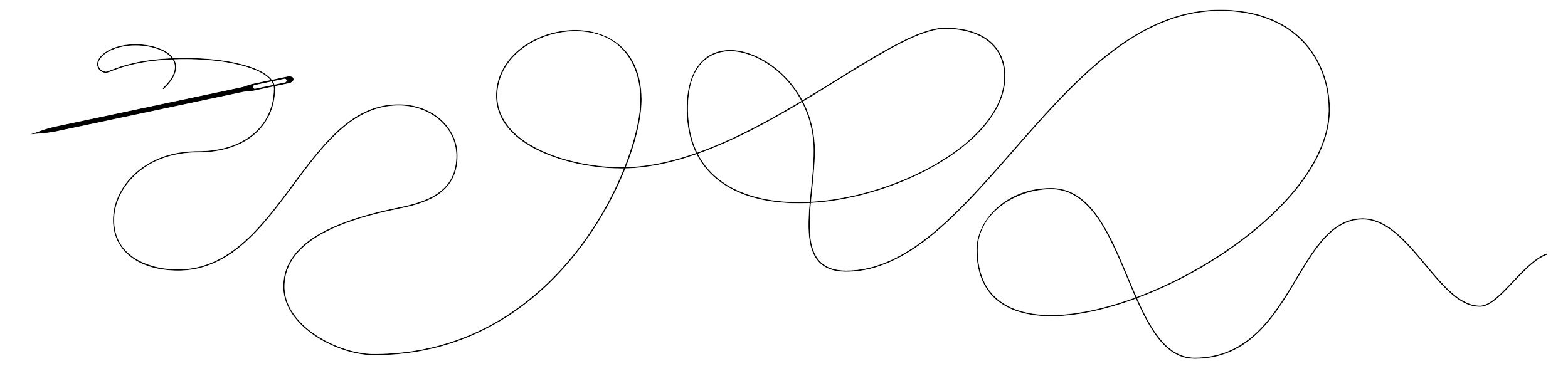 Lignes courbes blanches sur fond noir formant un motif abstrait.
