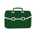 Green briefcase with handle
