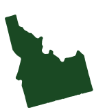 Silhouette of the state of Idaho.