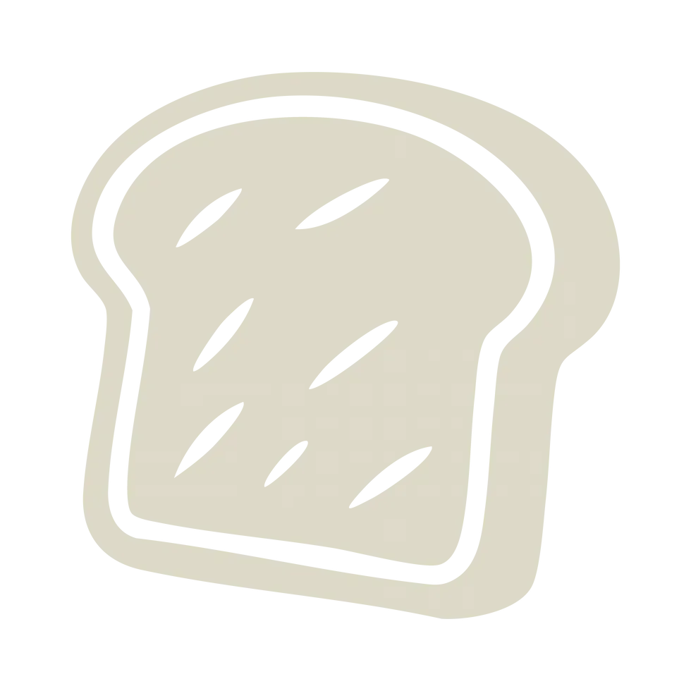 Pixelated drawing of a slice of bread.