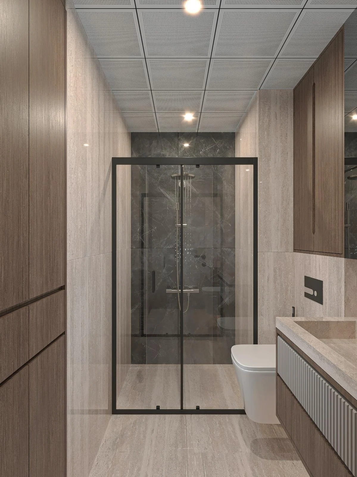 EM Sky Residence banyo duş alanı iç mekan tasarımı
