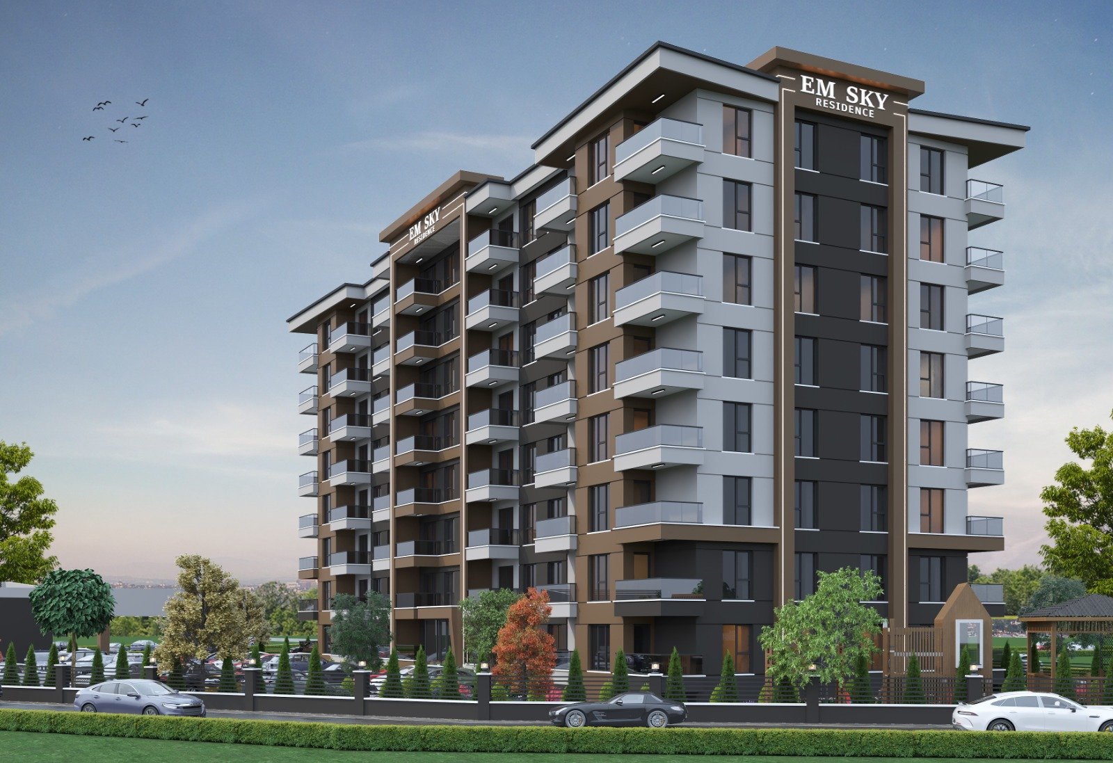 EM Sky Residence sol cephe dış görünümü
