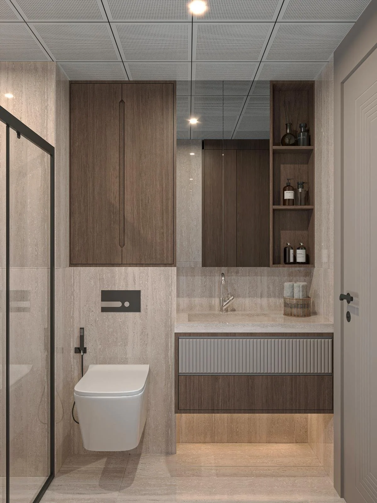 EM Sky Residence banyo lavabo ve dolap iç mekan tasarımı