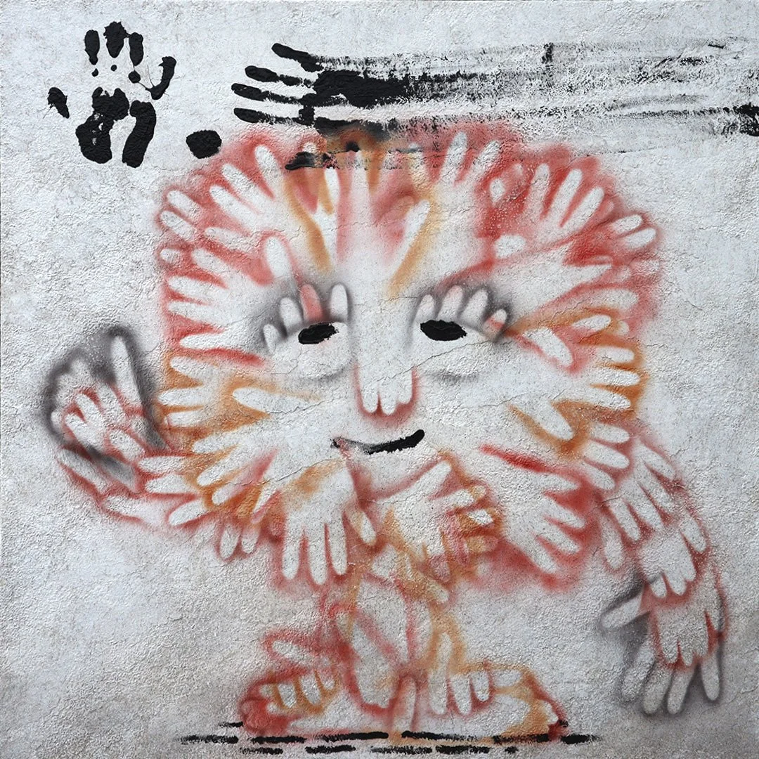 MR PREHISTORIC
102 x 102 x 4 cm
Mixed Media