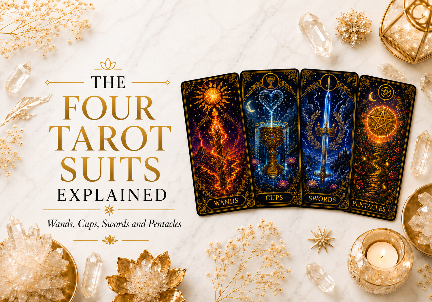 The Four Tarot Suits Explained: Wands, Cups, Swords and Pentacles