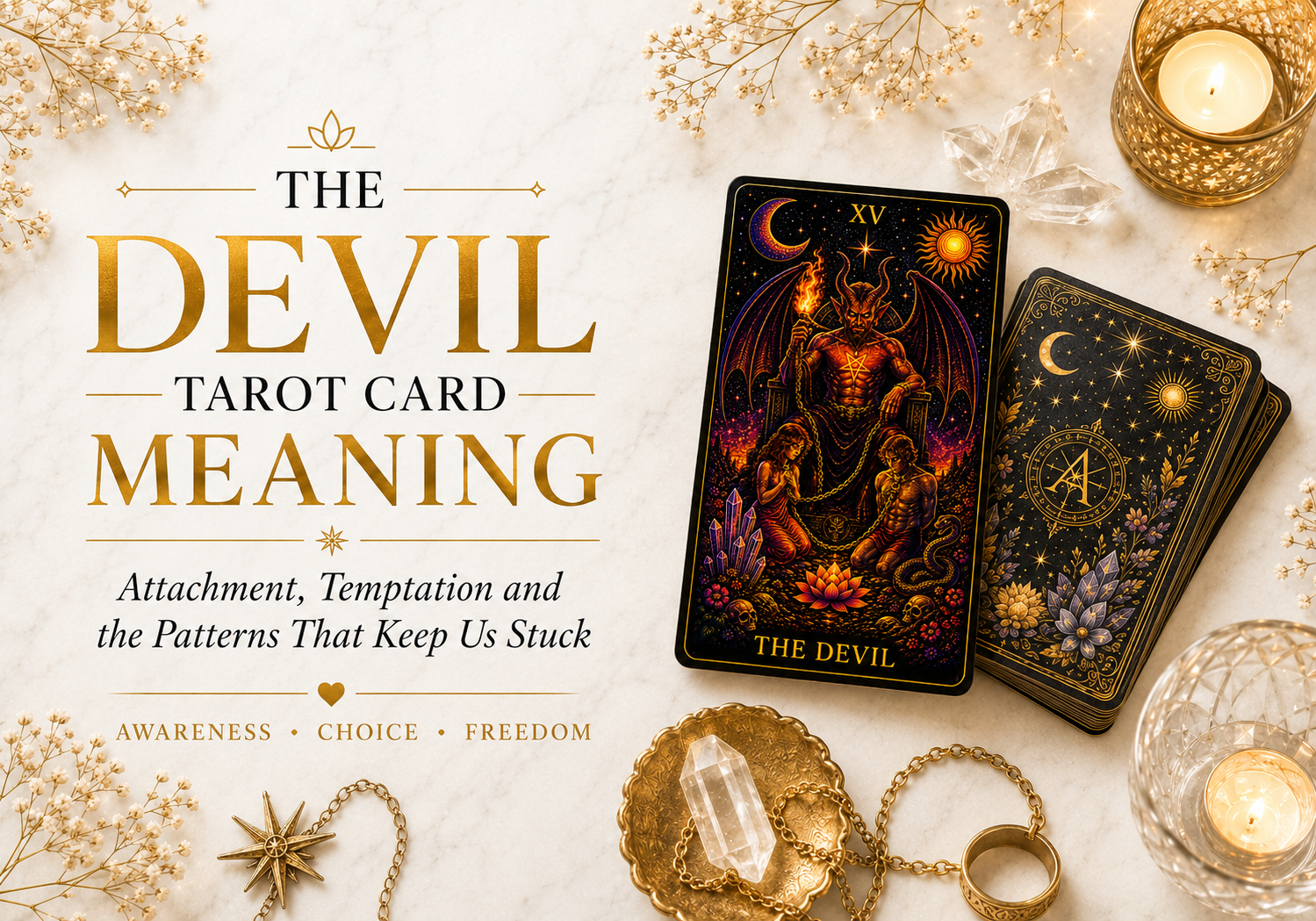 The Devil Tarot Card Meaning: Attachment, Temptation and the Patterns That Keep Us Stuck