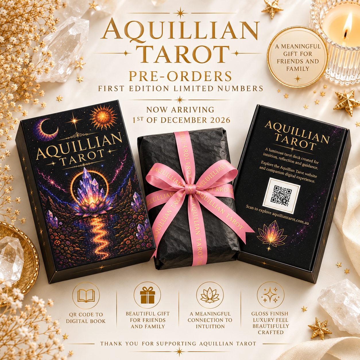 Aquillian Tarot Cards & FREE Digital Guide Book: First Edition Pre-Order (Arriving on the 1st of December 2026)