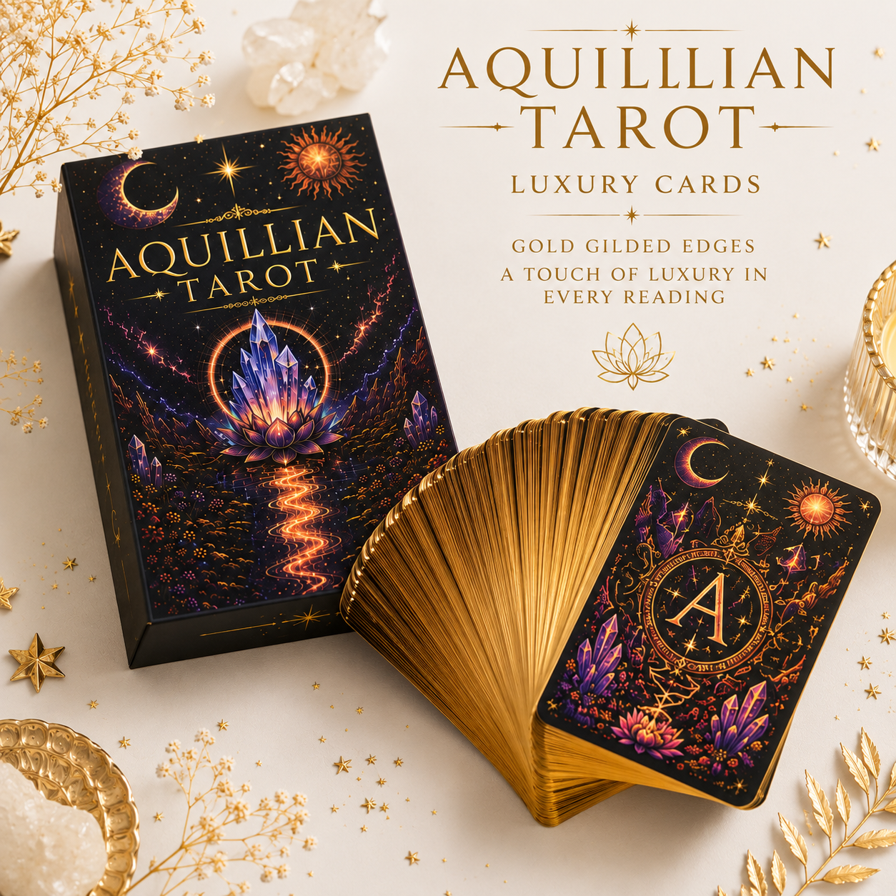 Aquillian Tarot Cards are Gold Gilded Edges.png