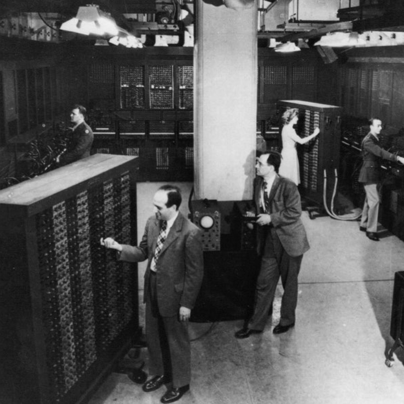 ENIAC: Electronic Numerical Integrator and Computer, the grandfather of modern-day computing.
Credits: 
Photo provided by Penn archive.
Post produced by Priyanka Pardasani.