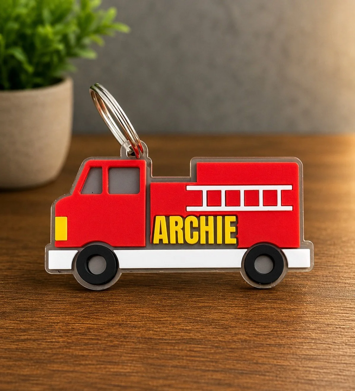 Firetruck Personalized Bag Tag