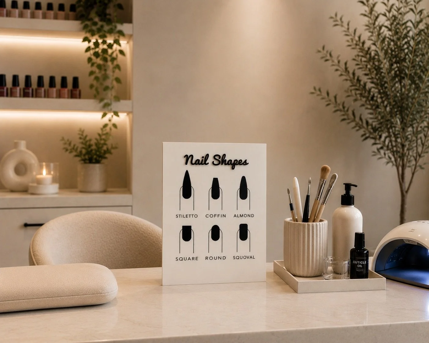 Nail Shapes Salon Sign