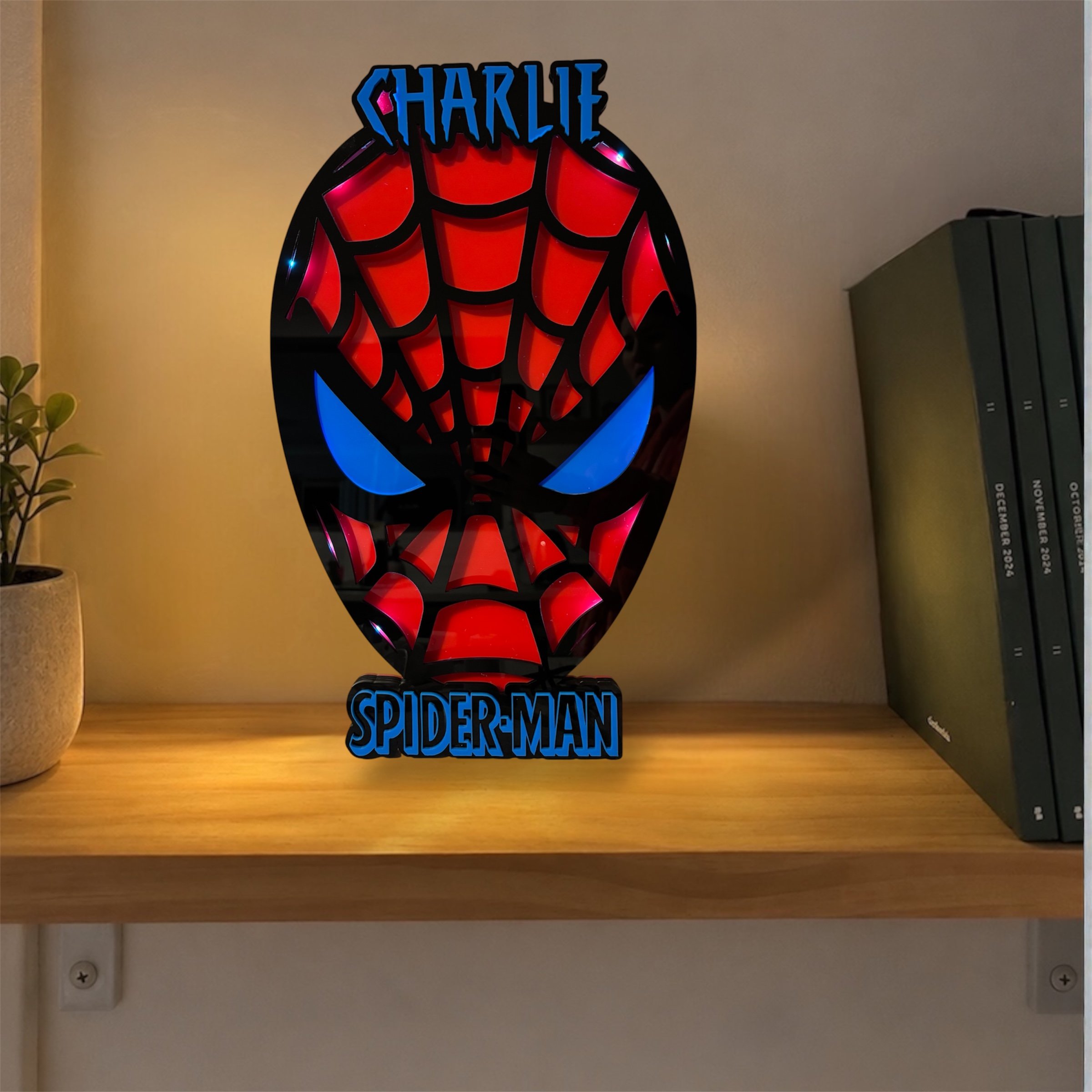 Personalised Spider-Man Inspired Night Light
