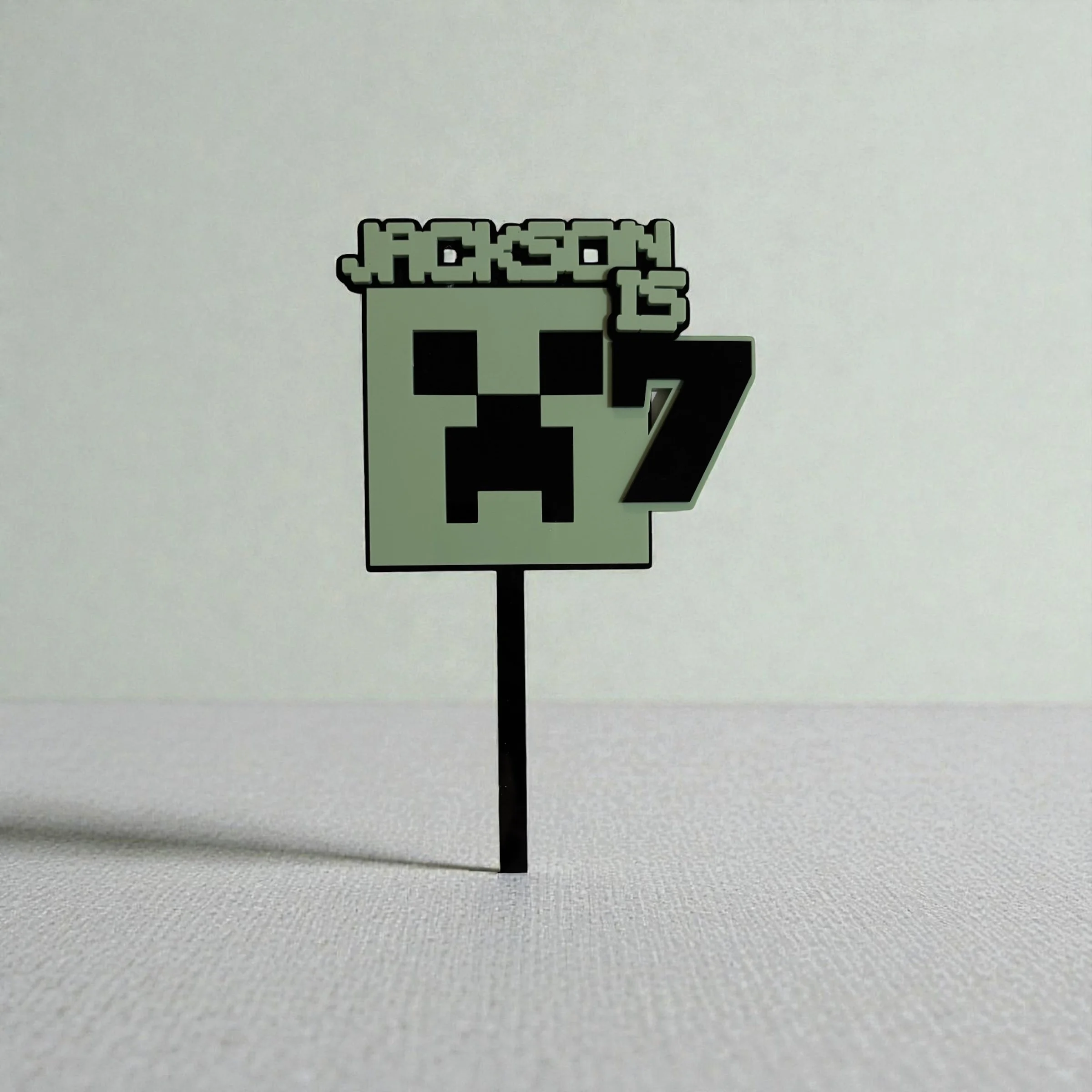 Minecraft-Inspired Custom Cake Topper