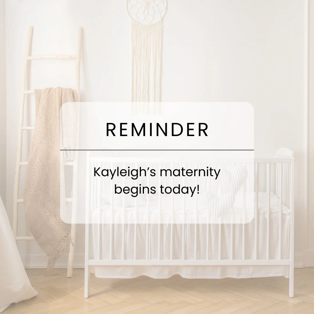 Kayleigh&rsquo;s maternity leave begins! 

Thank you to all my amazing clients for all continued loyalty. The generosity of gifts and best wishes. I will miss you all!

I will keep you all posted 👶🏻 💓 🤰