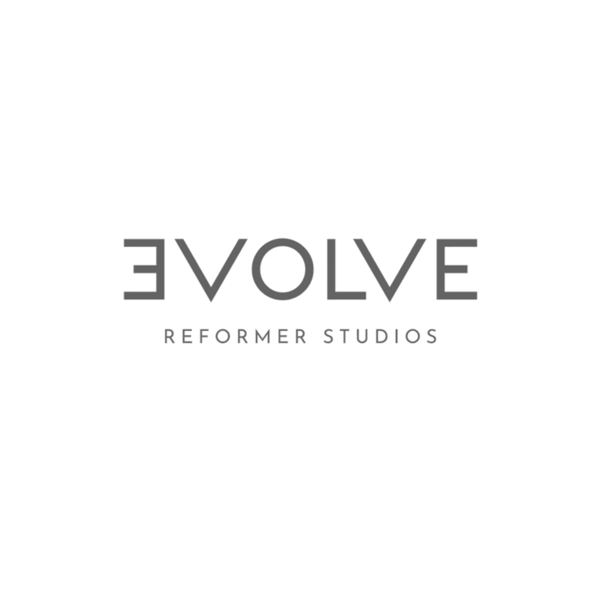 Logo with a stylized tree icon and the text 'Reformer Studios' below it, with the subtitle 'Evolve' in larger font.