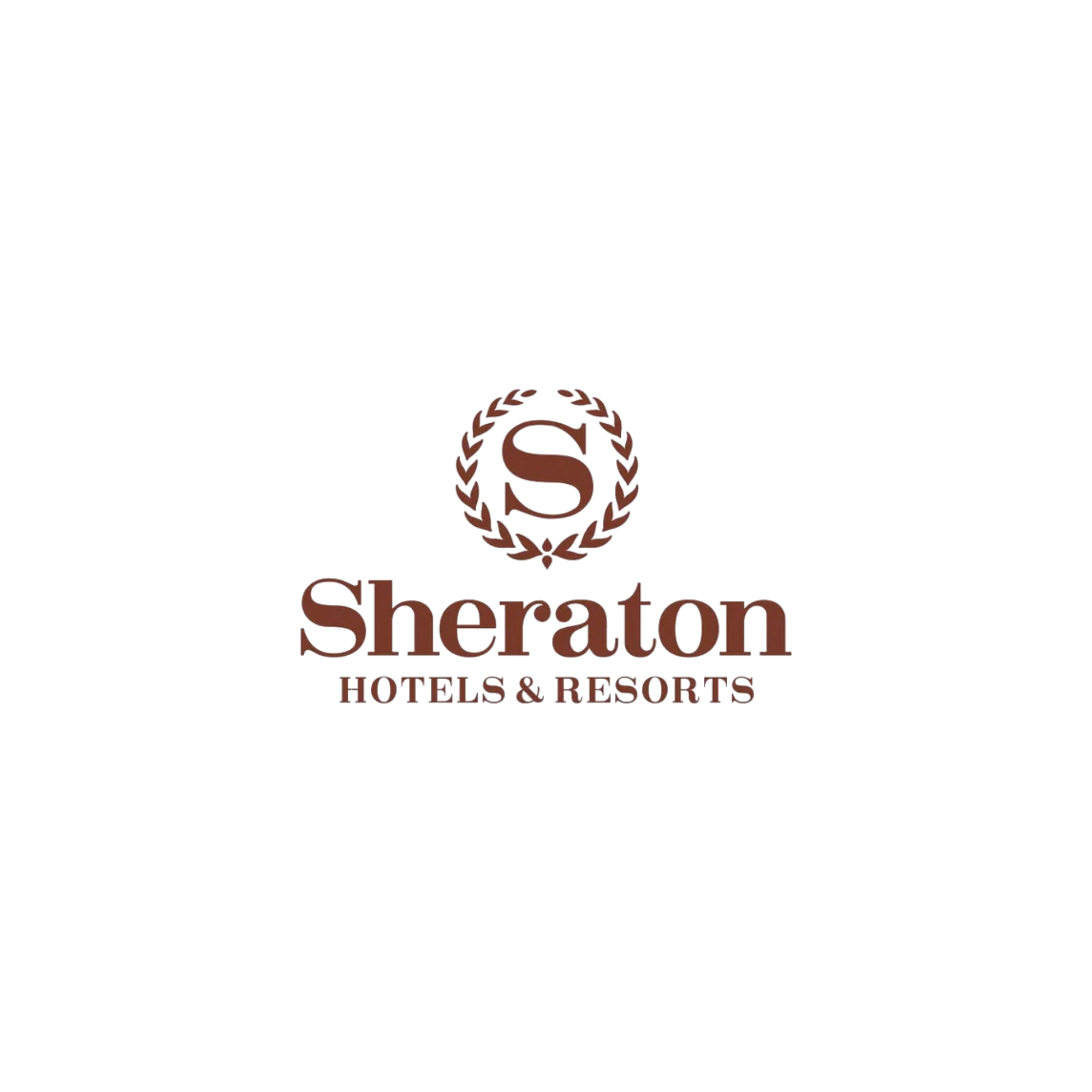 Red and silver logo with stylized letter 'S' inside a circular chain, and the words 'Sheraton' and 'Hotels & Resorts' beneath it.