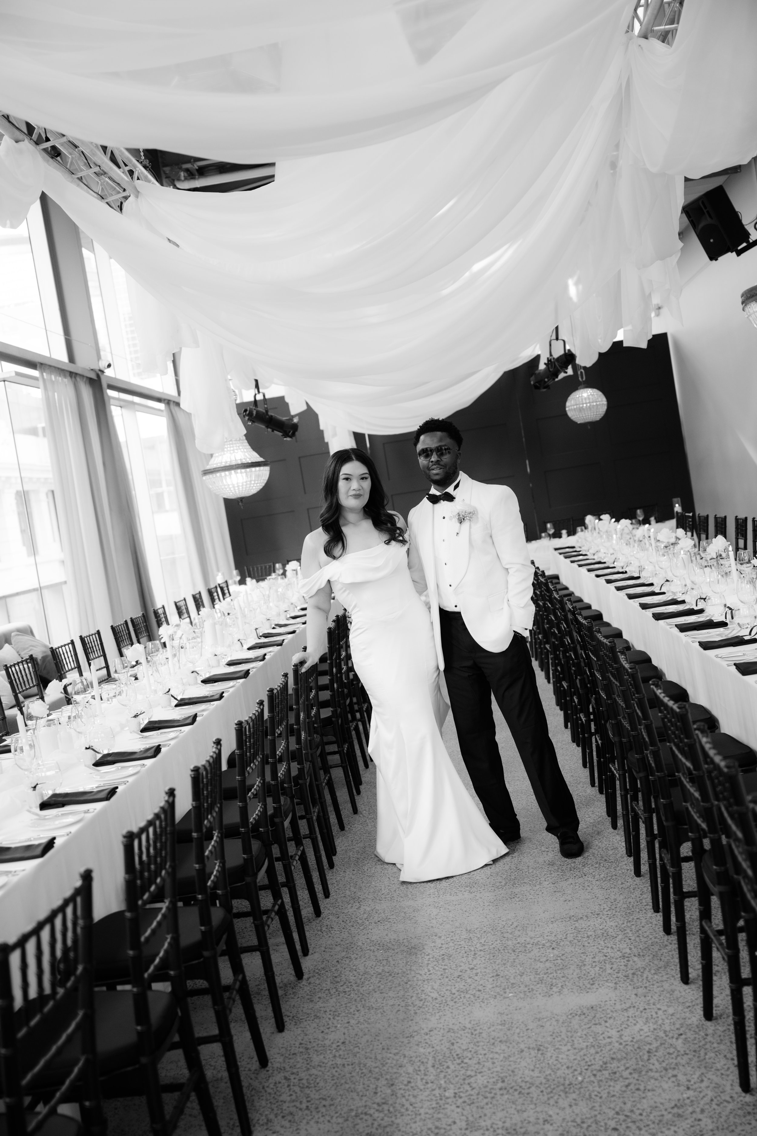 Christina & Fis | Alto Event Space | Theodore & Co | Monochrome Wedding
