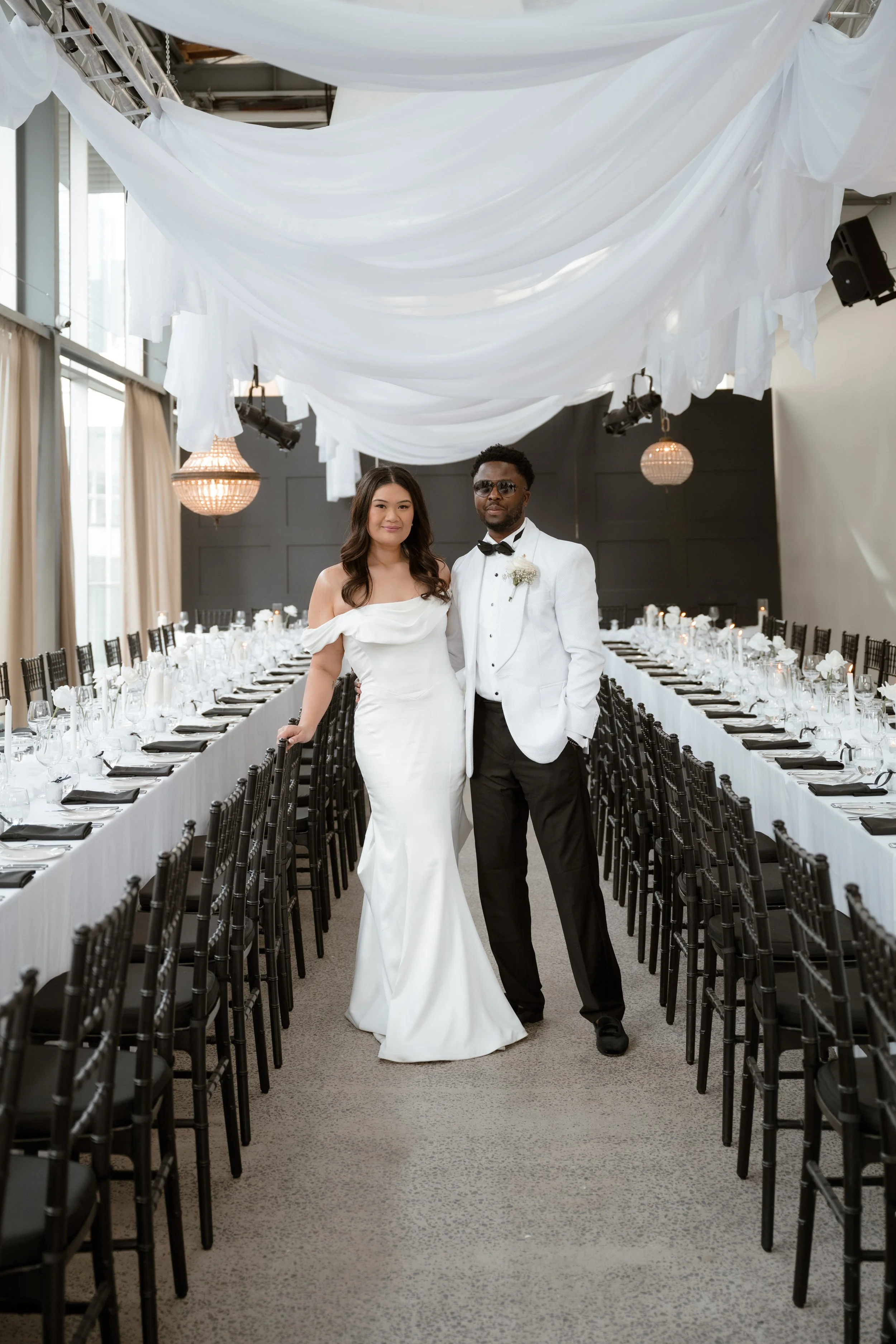 Christina & Fis | Alto Event Space | Theodore & Co | Monochrome Wedding
