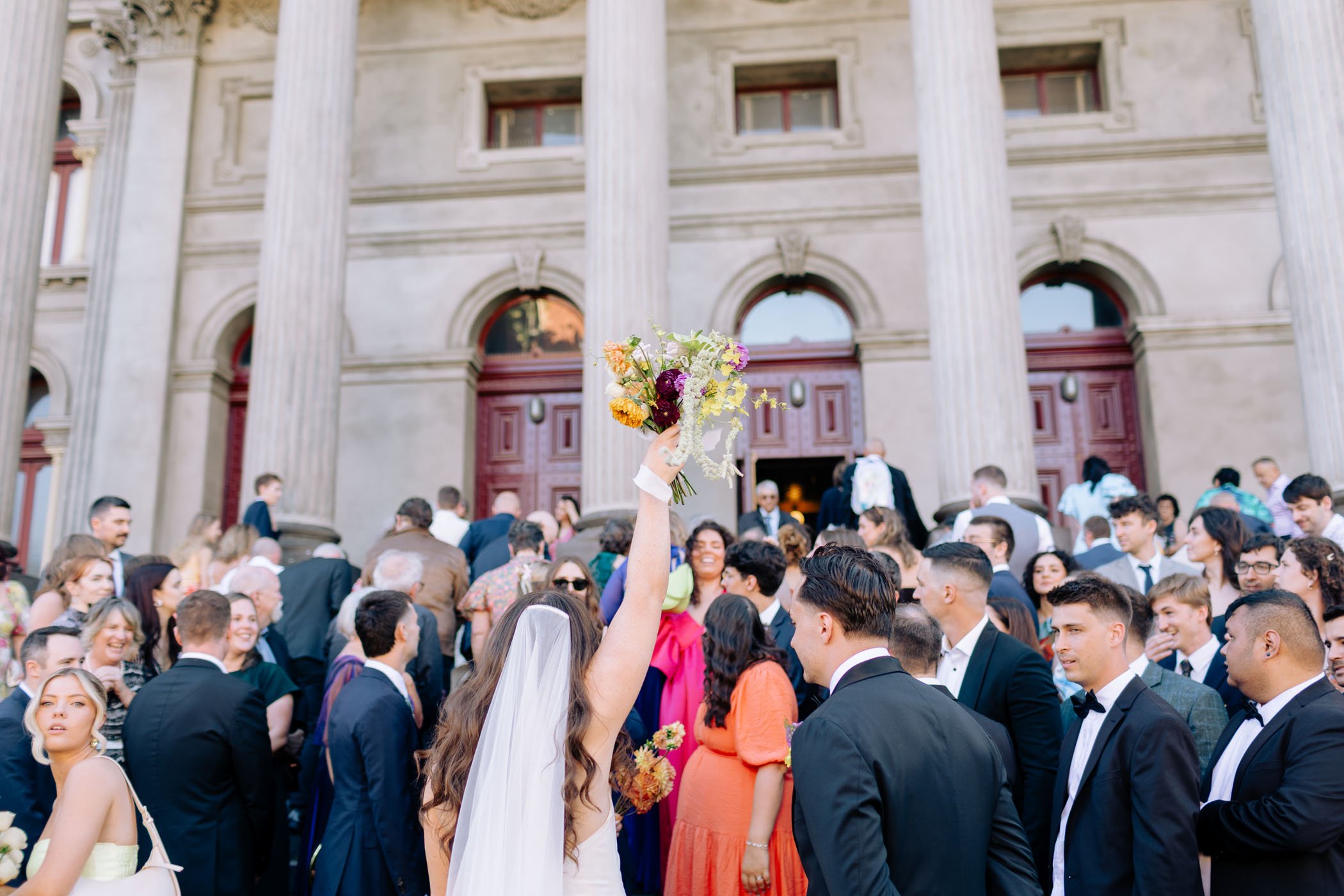 Erin & Alex | Fitzroy Town Hall | Fitzroy Gardens Wedding | Purple, Orange & Green Wedding Palette | DIY wedding Melbourne 
