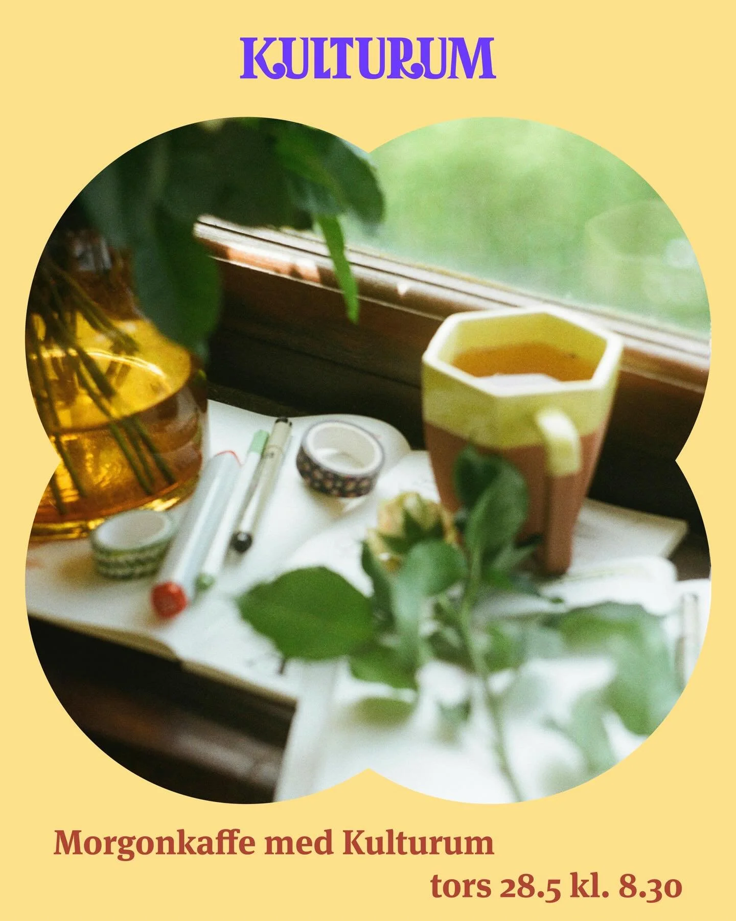 Suomeksi kommenteissa

V&auml;lkommen p&aring; v&aring;rens sista Morgonkaffe med Kulturum 28.5 kl. 8.30&ndash;9.45! 🫖🌱

💭 Under tr&auml;ffen diskuterar vi om aktuella fr&aring;gor kring&nbsp;lagreformen om grundl&auml;ggande konstundervisning. De