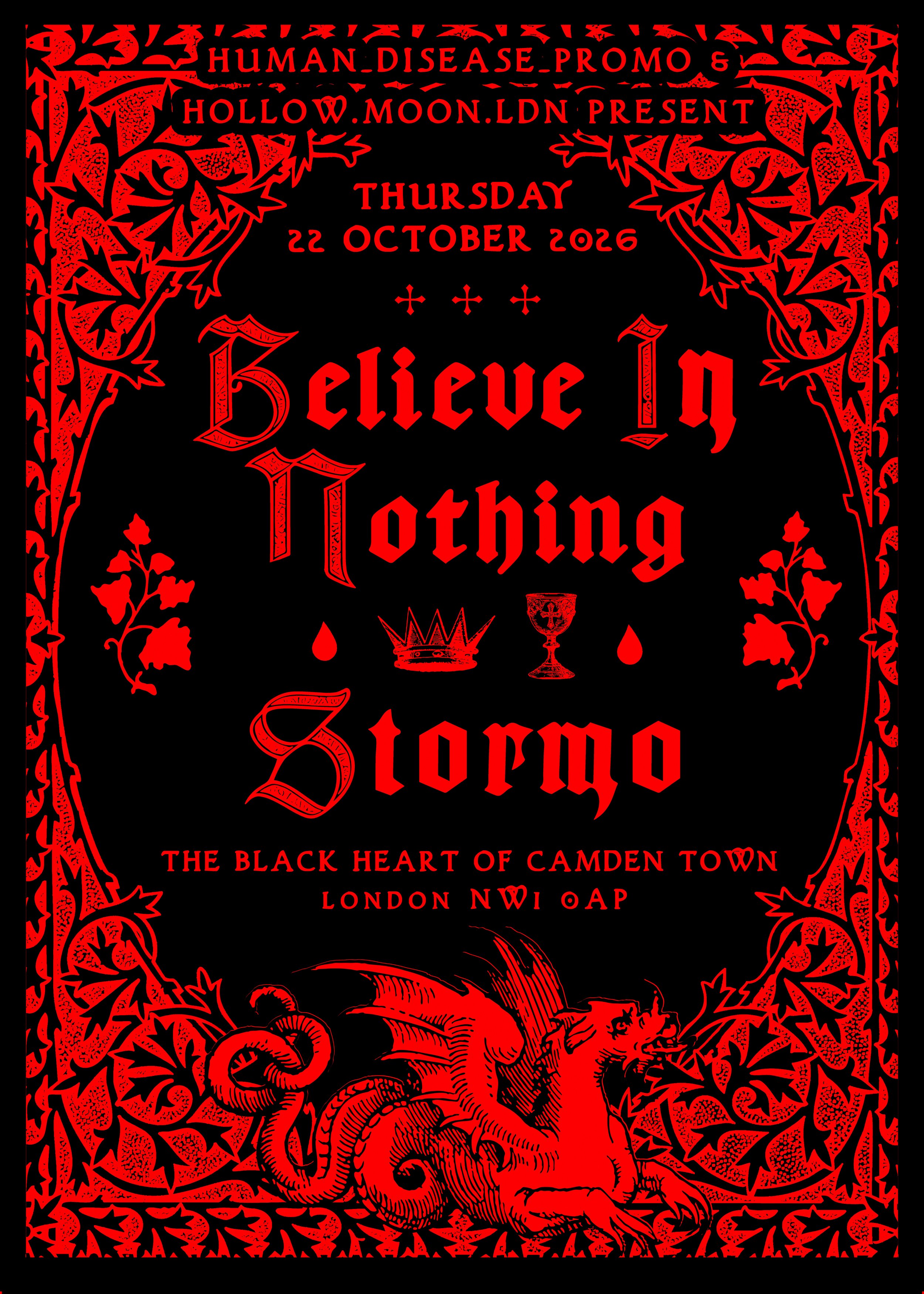 STORMO / BELIEVE IN NOTHING - 22 OCTOBER 2026 - THE BLACK HEART