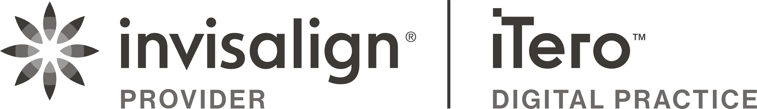 Logo of Invisalign and Tero, with the words 'Provider' and 'Digital Practice' underneath.
