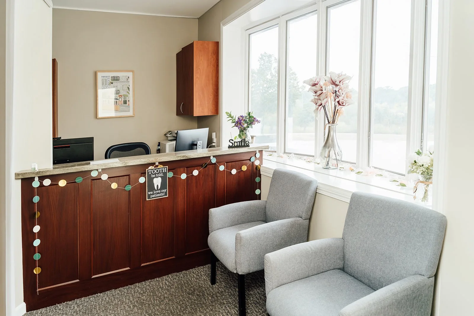 Burlington Dental Front Office and Waiting Area