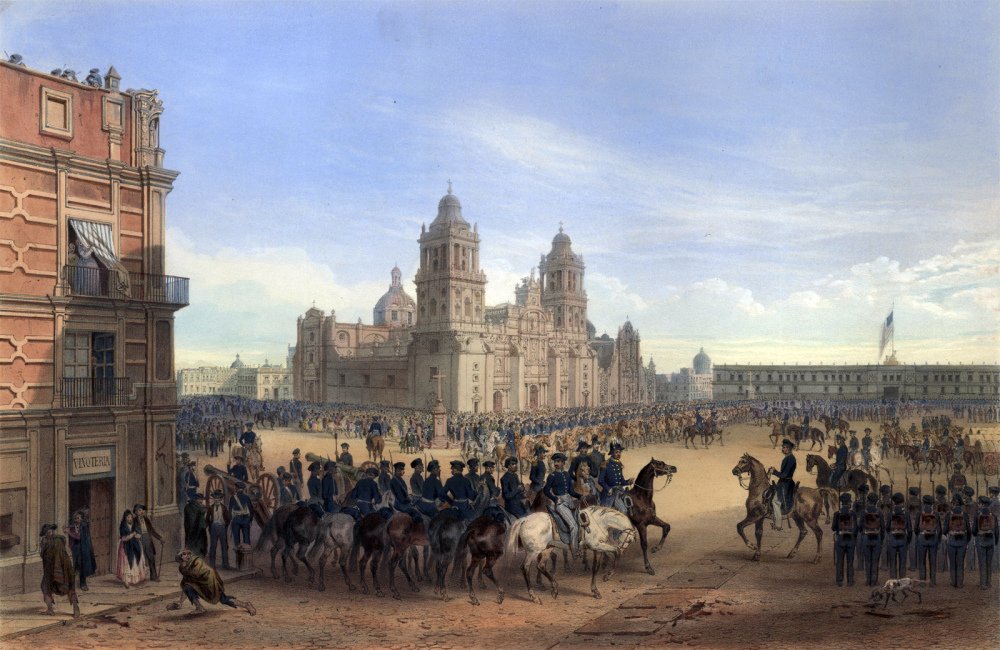 “General Scott’s entrance into Mexico.” Lithograph. 1851. Originally published in George Wilkins Kendall & Carl Nebel, The War between the United States and Mexico Illustrated, Embracing Pictorial Drawings of all the Principal Conflicts (New York: D.