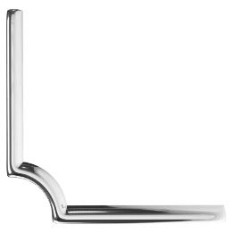 Close-up of a metal L-shaped corner piece, likely part of a structure or frame.