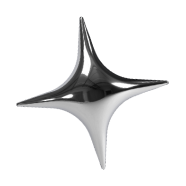 A silver metallic star-shaped balloon.