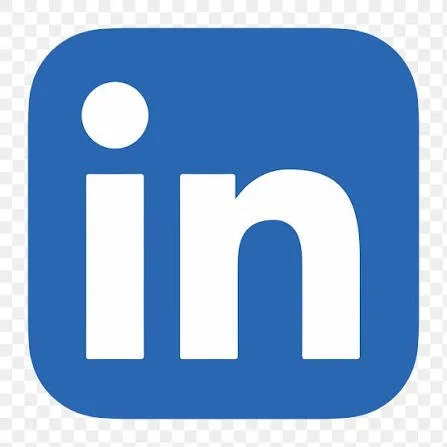 Logo de LinkedIn avec fond bleu et lettres blanches.