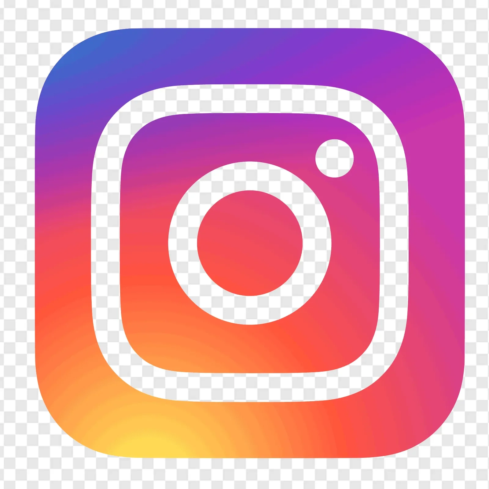 Logo d'Instagram avec un dégradé de couleurs chaudes et froides, représentant une caméra stylisée avec un objectif