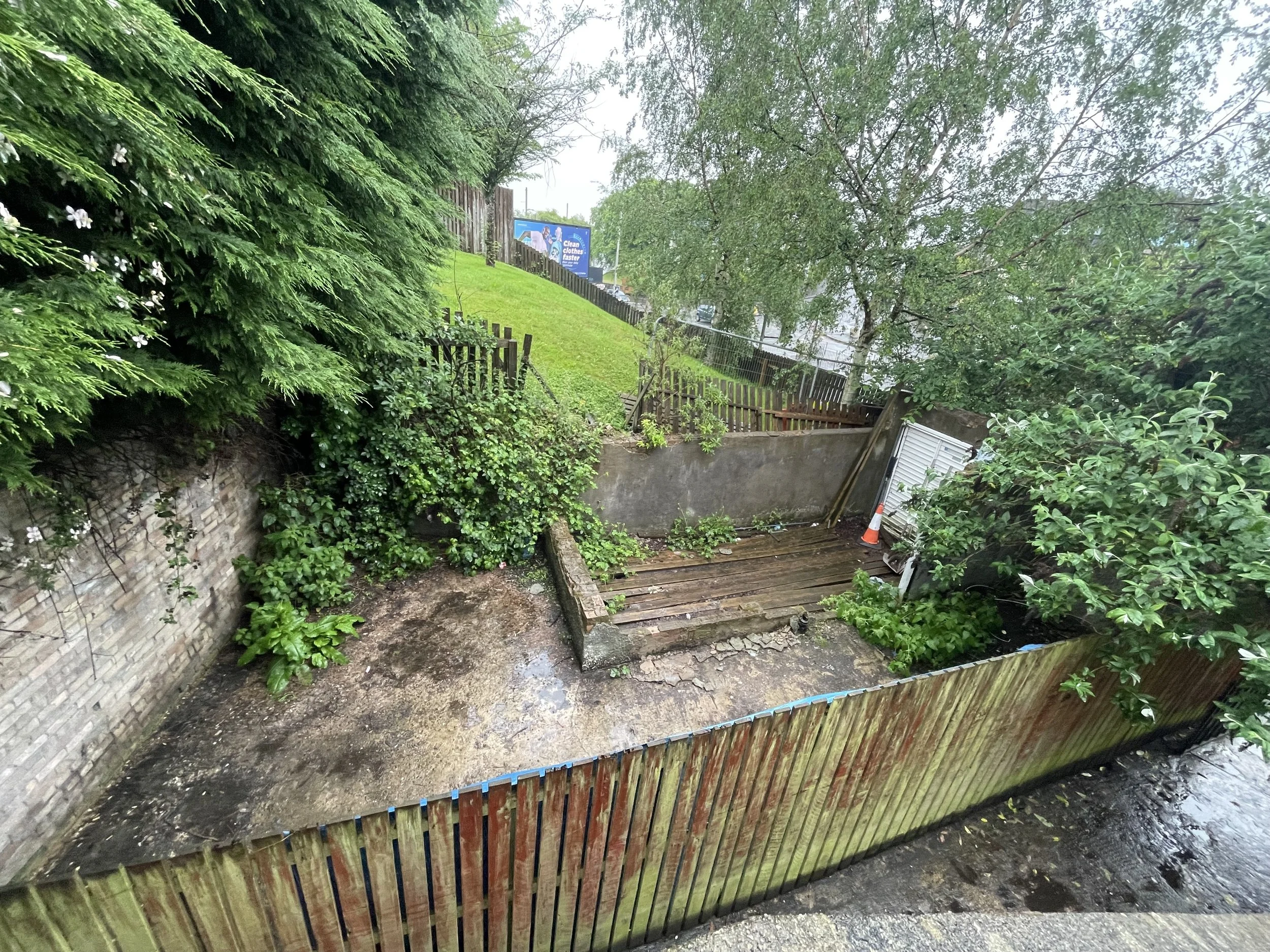 A before shot showing a site cleared ready for building works