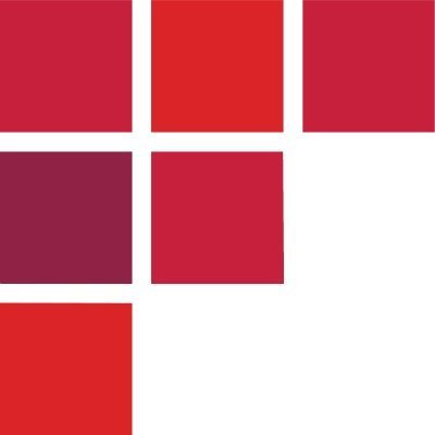 A grid of nine squares with mostly red shades and one purple square, arranged in a 3x3 pattern.