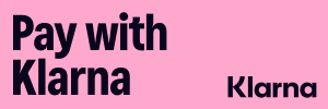 Pink background with black text reading 'Pay with Klarna' and the Klarna logo.